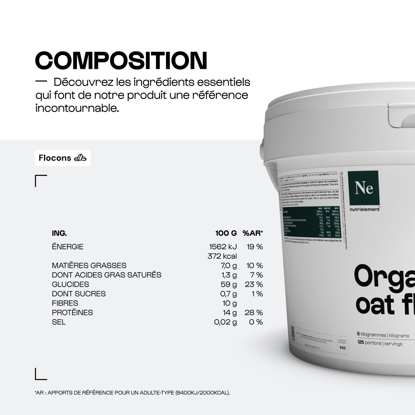 Flocons d'avoine biologiques