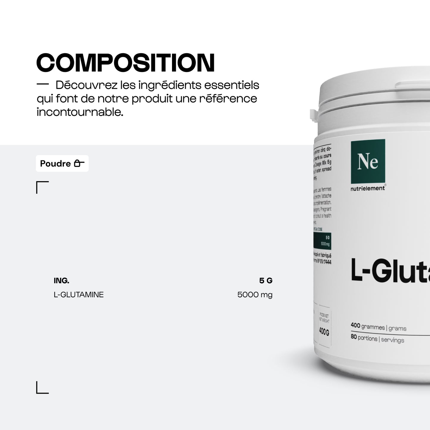 Glutamine (L-Glutamine) en poudre