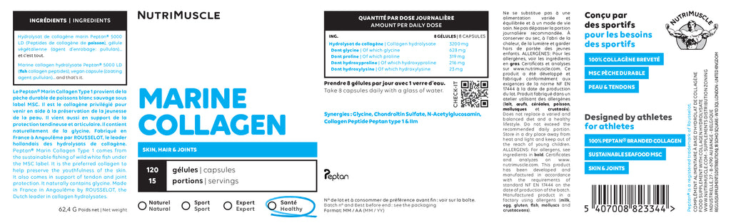 Collagène Marin Peptan F2000 HK Nutrition 300g - Poudre - Date De Péremption 12/2026