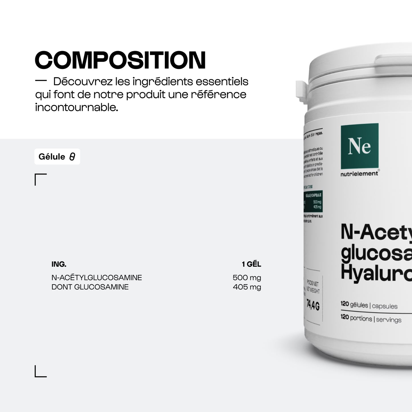 Glucosamine (N-Acetylglucosamine) Hyalurogluco™ en gélules