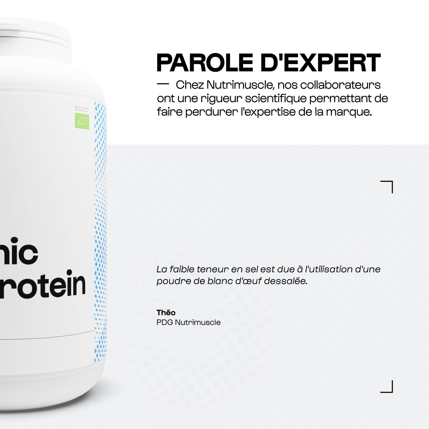 Protéine d'oeuf en poudre biologique