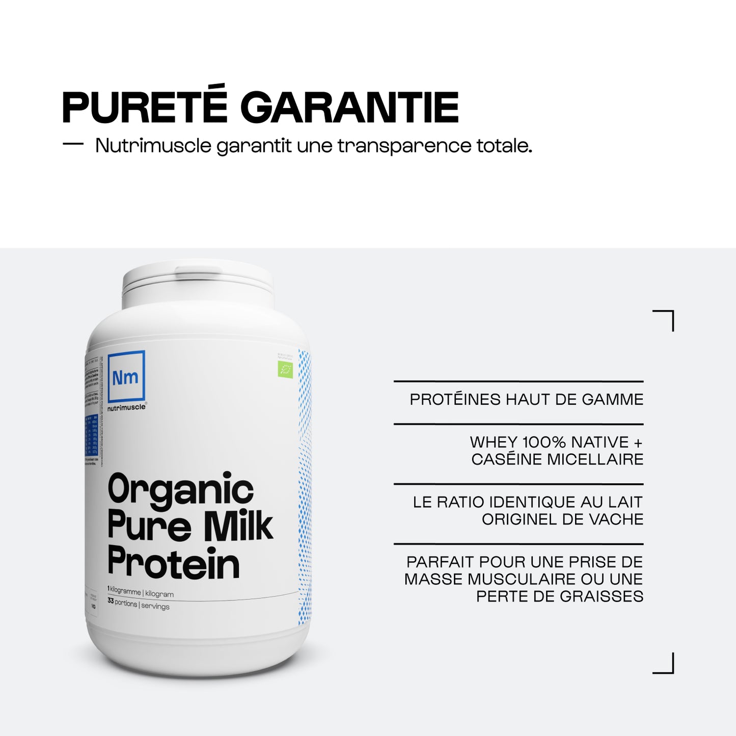 Pure Milk Protein Biologiques