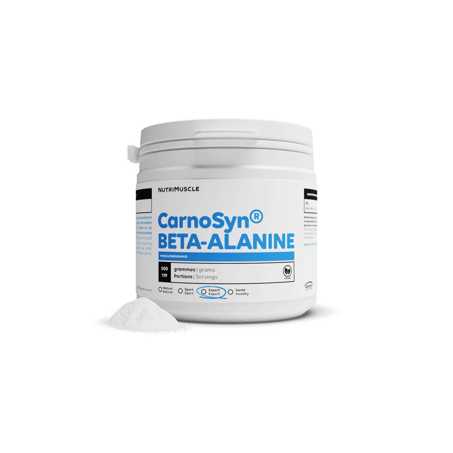 Nutrimuscle Acides aminés 500 g Bêta-Alanine Carnosyn® en poudre