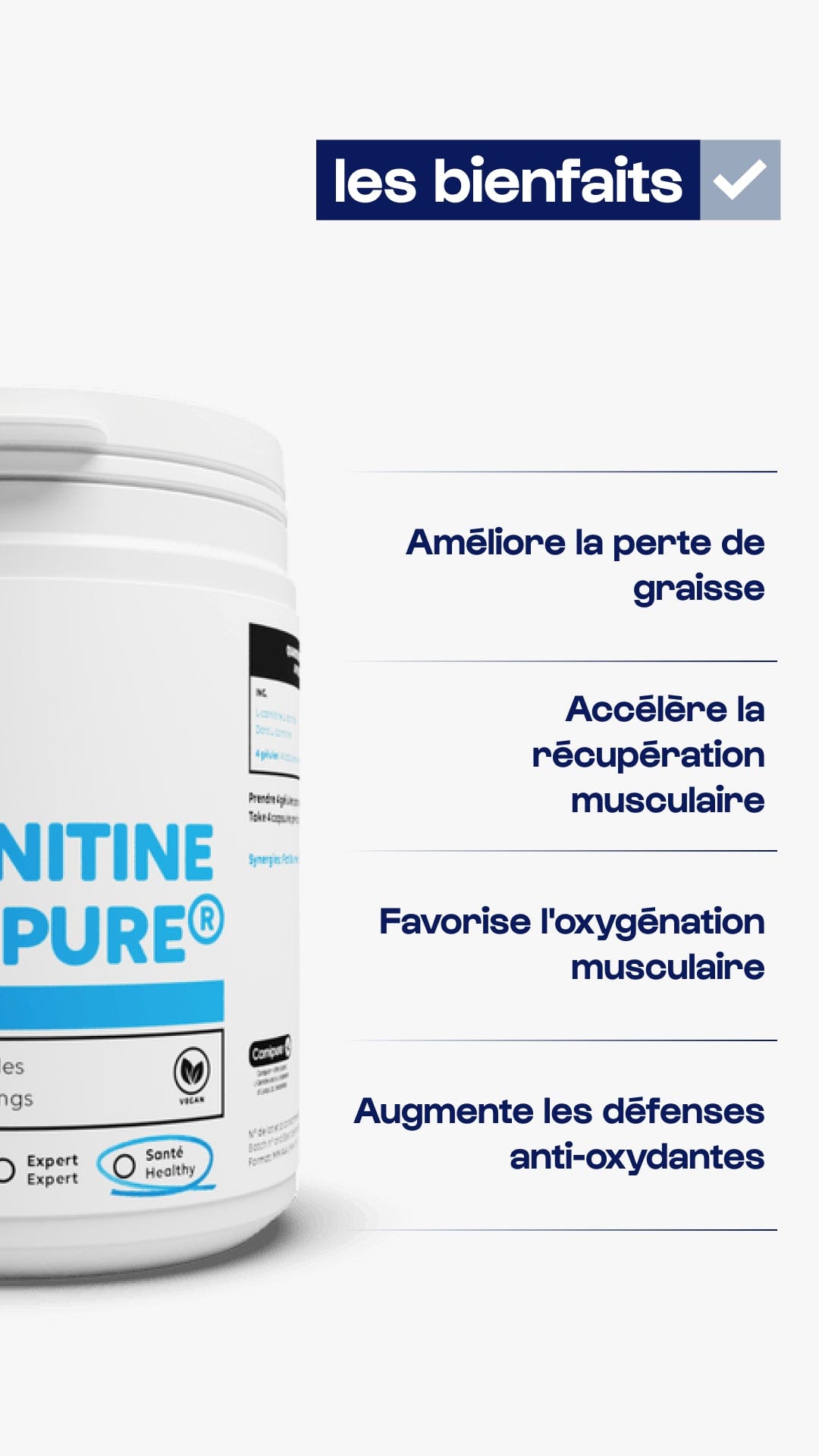 Nutrimuscle Acides aminés 400 g Carnitine Carnipure® en poudre