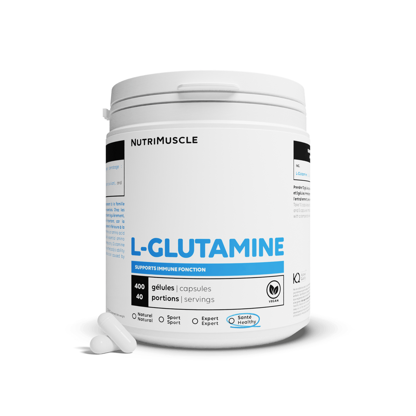 Nutrimuscle Acides aminés 400 gélules Glutamine (L-Glutamine) en gélules