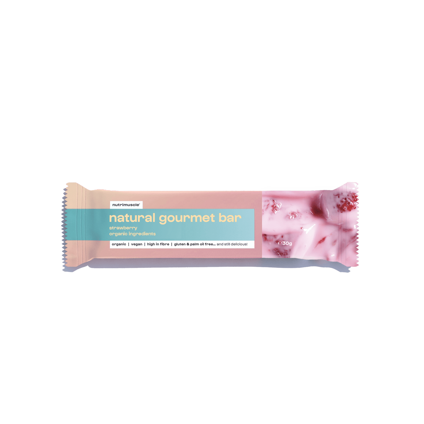 Nutrimuscle Glucides Chocolat blanc & fraises / 1 barre Barre gourmande bio