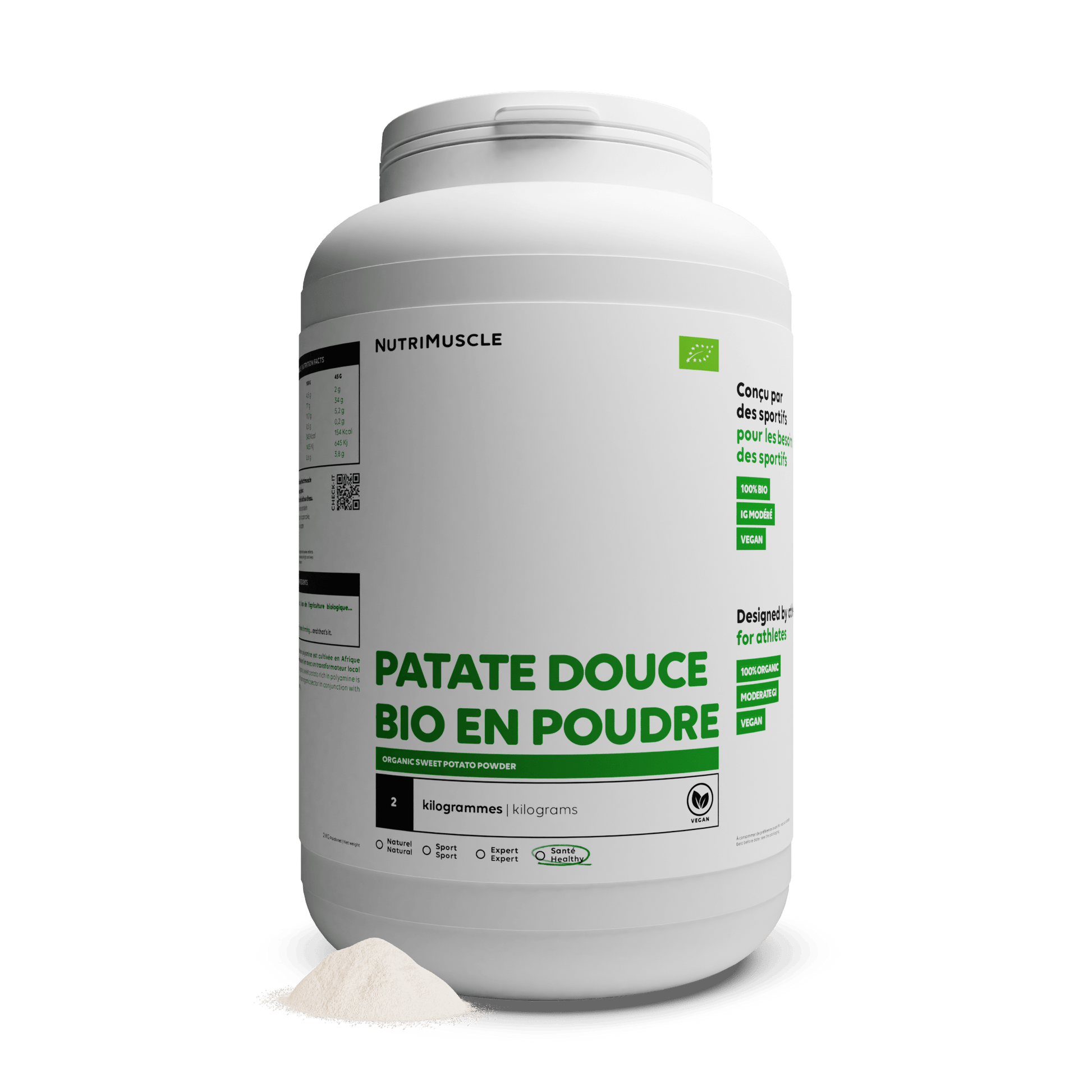 Nutrimuscle Glucides 2.00 kg Farine de patate douce blanche biologique