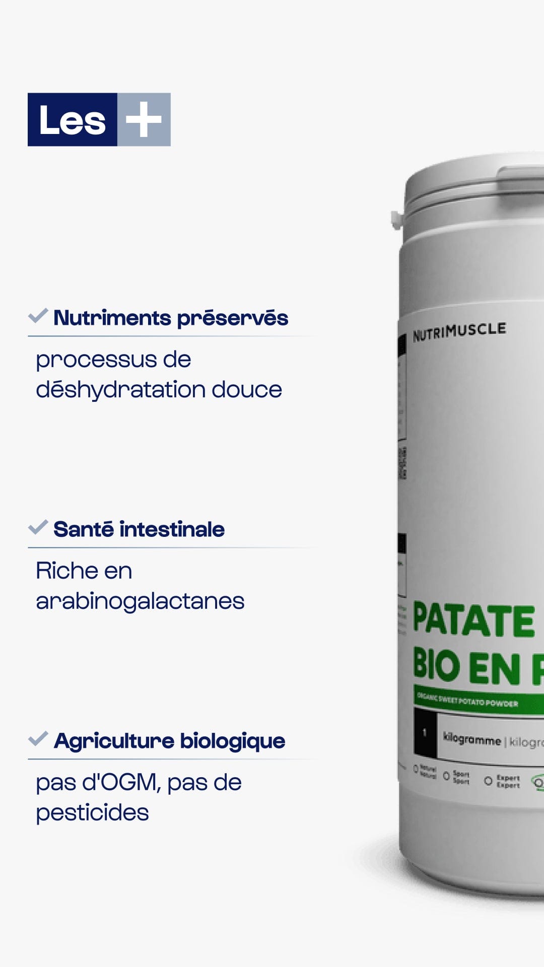Nutrimuscle Glucides Farine de patate douce blanche biologique