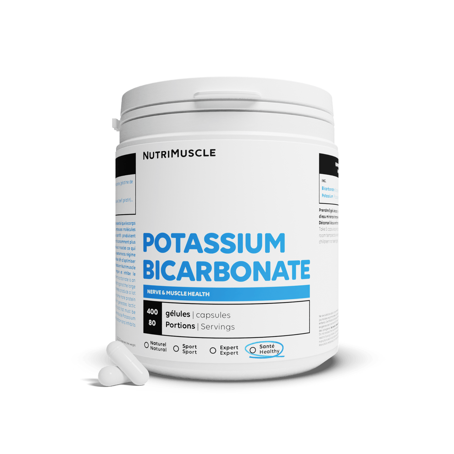Nutrimuscle Minéraux 400 gélules Bicarbonate De Potassium en gélules