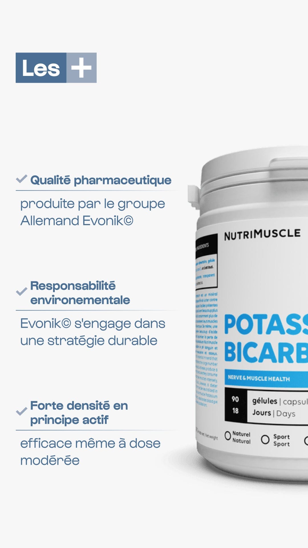 Nutrimuscle Minéraux Bicarbonate De Potassium en gélules