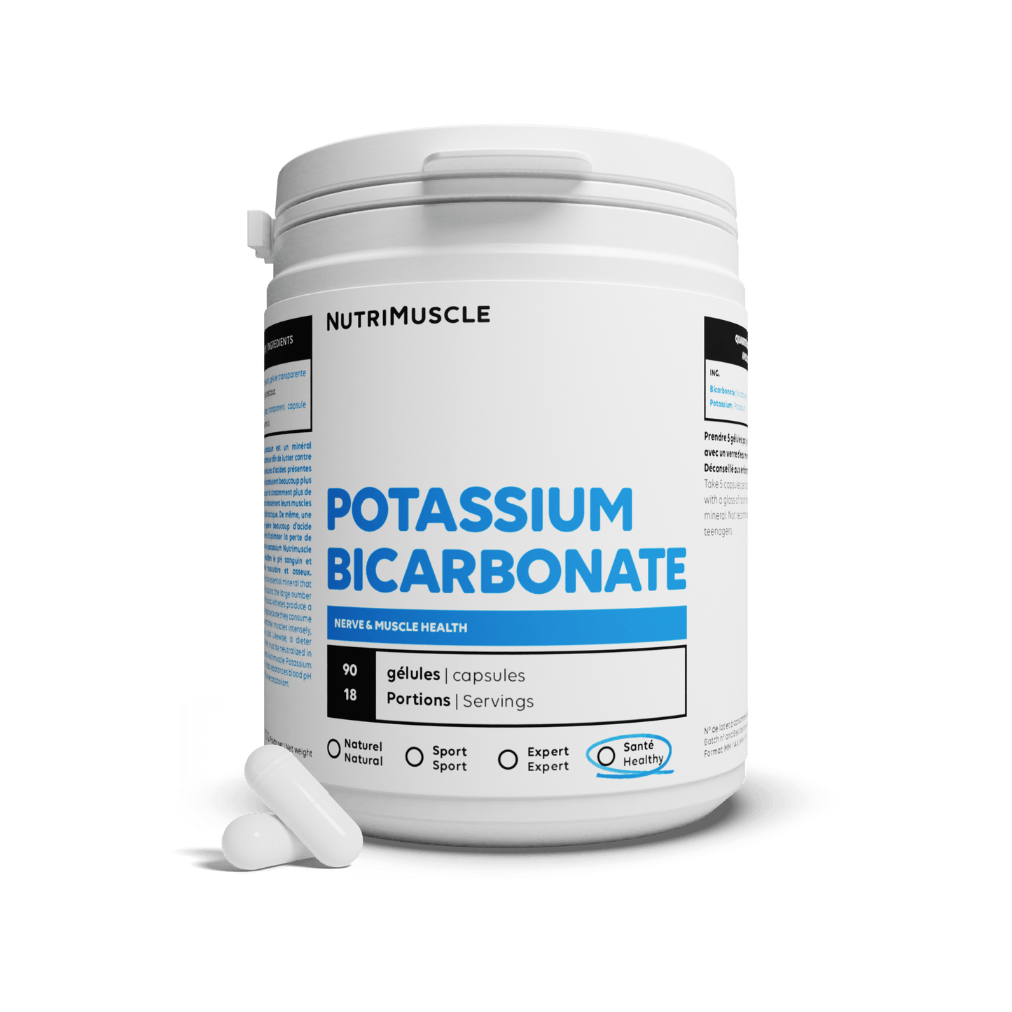 Nutrimuscle Minéraux 90 gélules Bicarbonate De Potassium en gélules