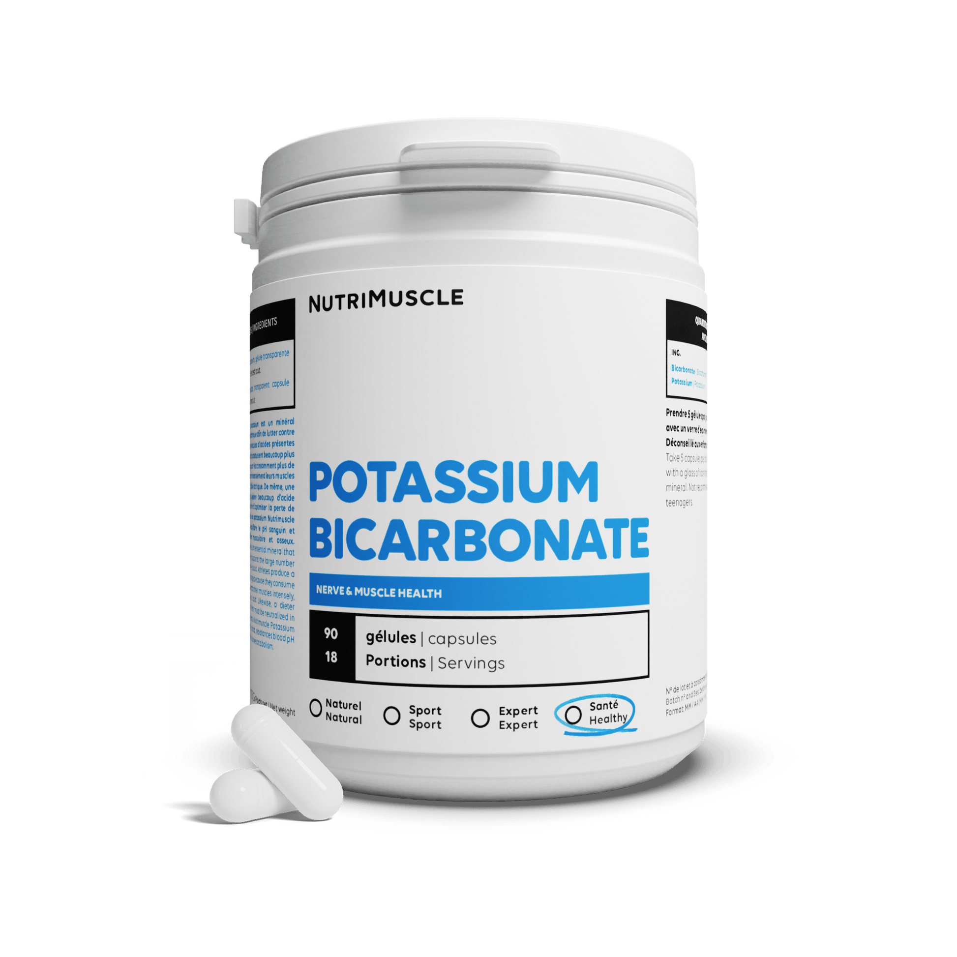 Nutrimuscle Minéraux 90 gélules Bicarbonate De Potassium en gélules