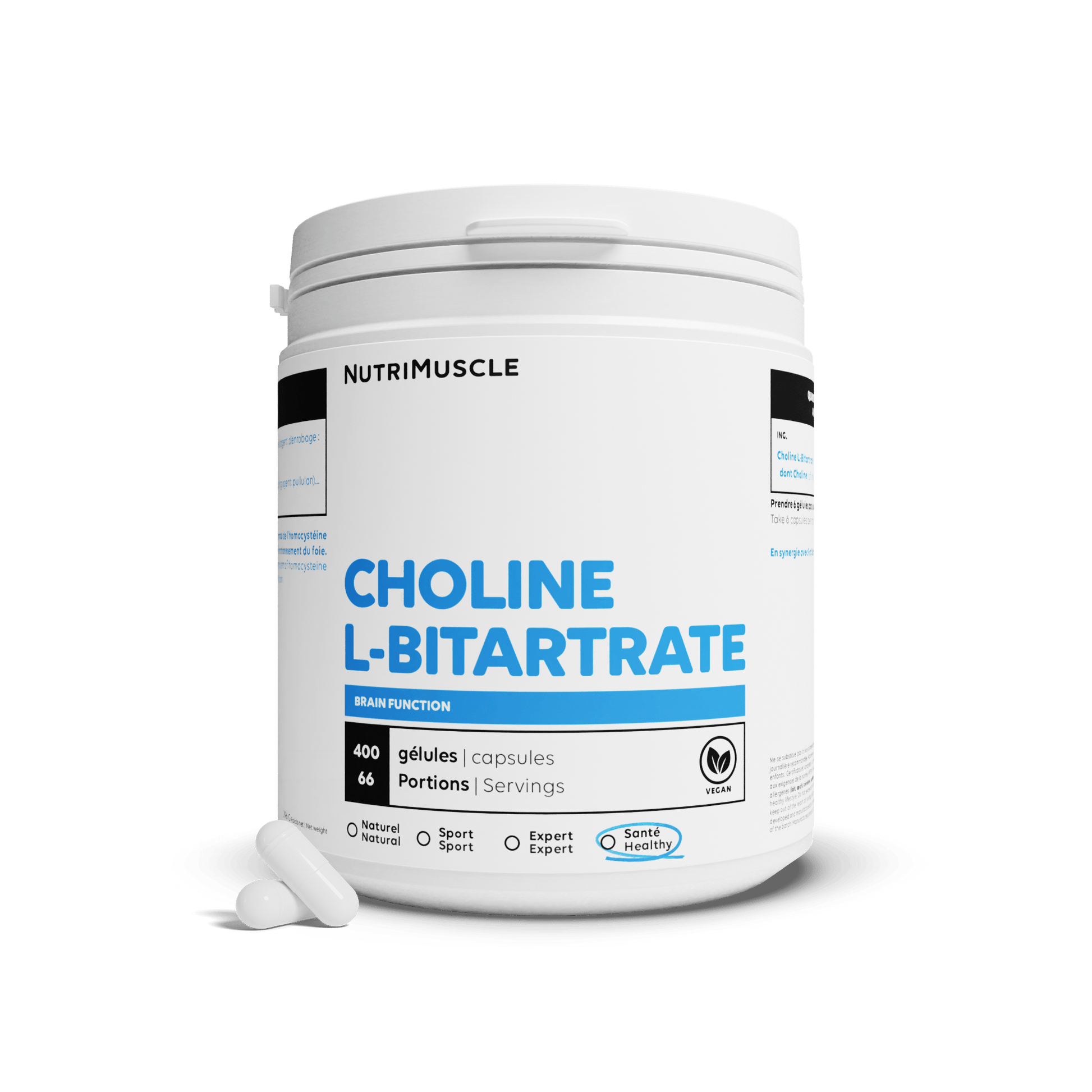 Nutrimuscle Nutriments 400 gélules Choline L-Bitartrate en gélules