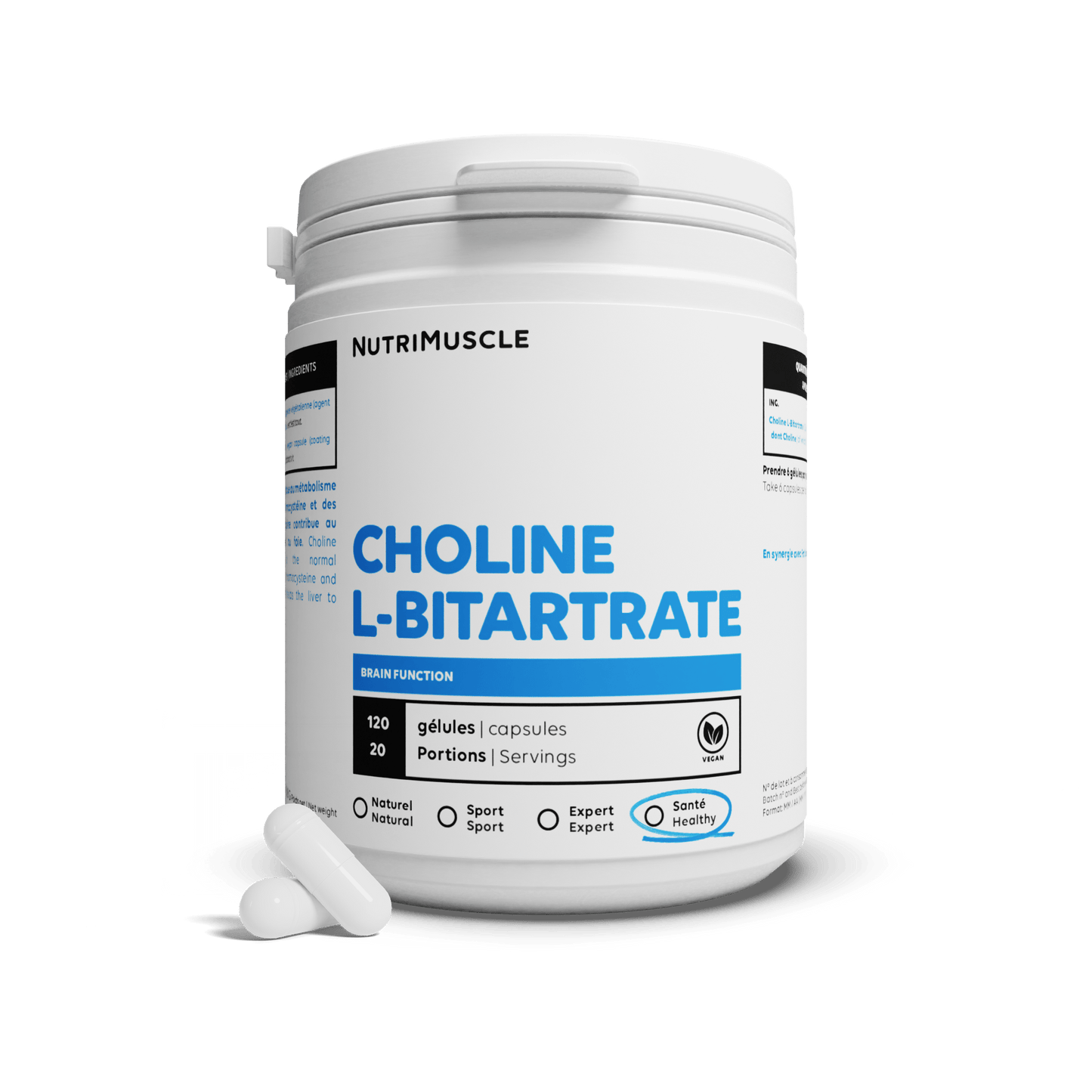 Nutrimuscle Nutriments Choline L-Bitartrate en gélules