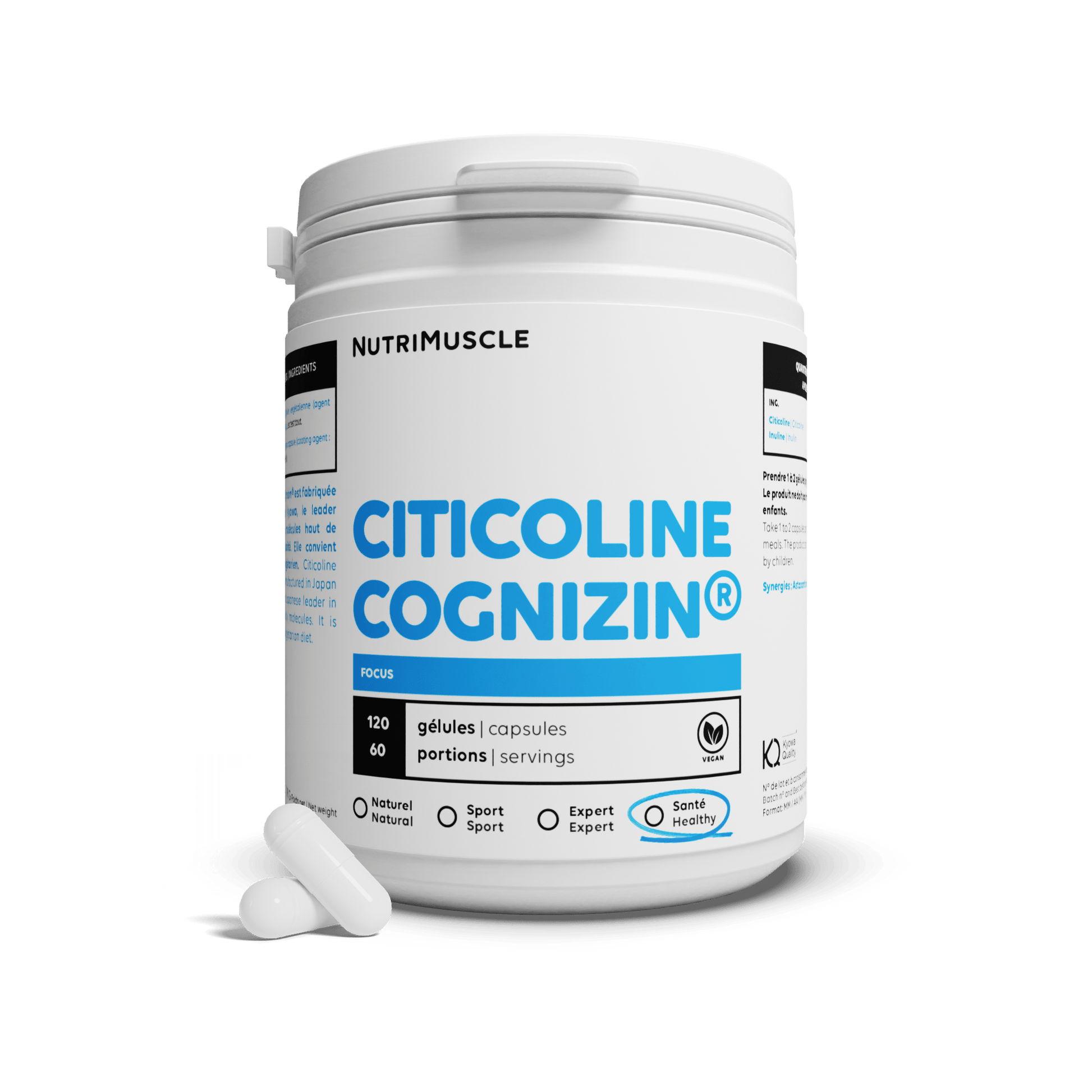Nutrimuscle Nutriments 120 gélules Citicoline (CDP-choline) en gélules