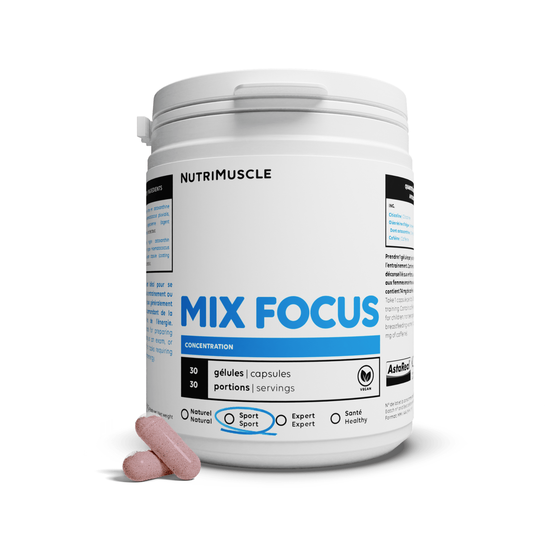 Nutrimuscle Nutriments 30 gélules Mix Focus