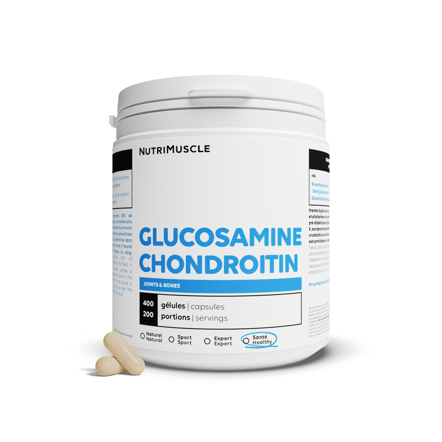 Nutrimuscle Nutriments 400 gélules Mix Glucosamine + Chondroïtine en gélules