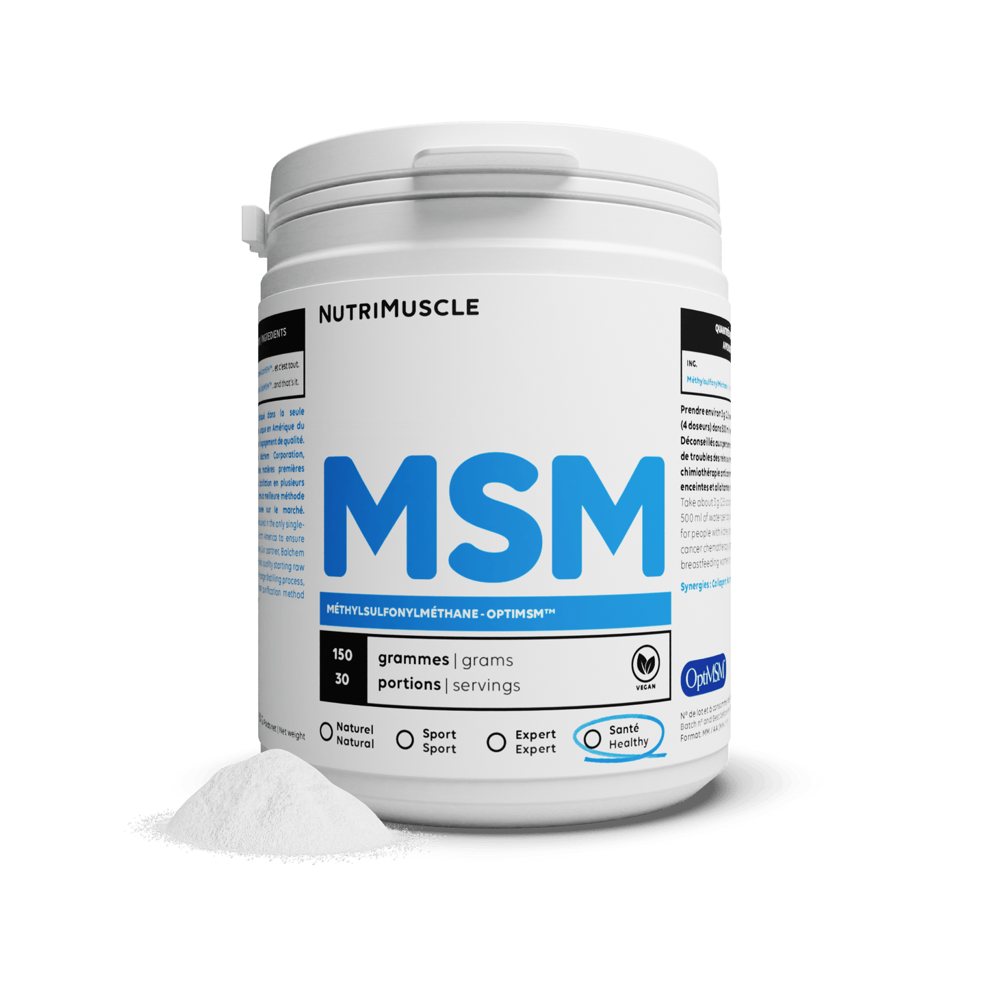 Nutrimuscle Nutriments 150 g OptiMSM® (MétylSulfonylMéthane) en poudre