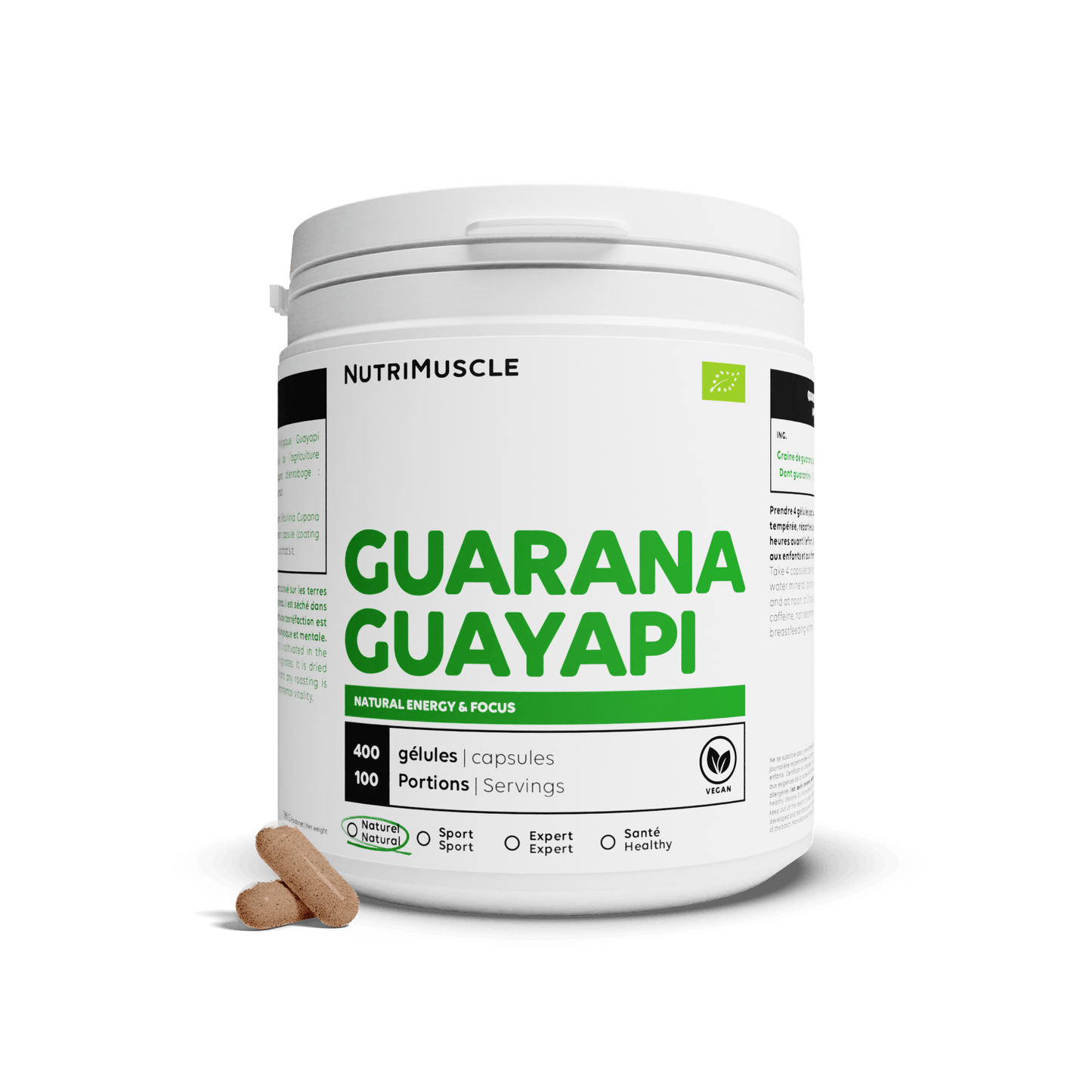 Nutrimuscle Plantes 400 gélules Guarana Biologique