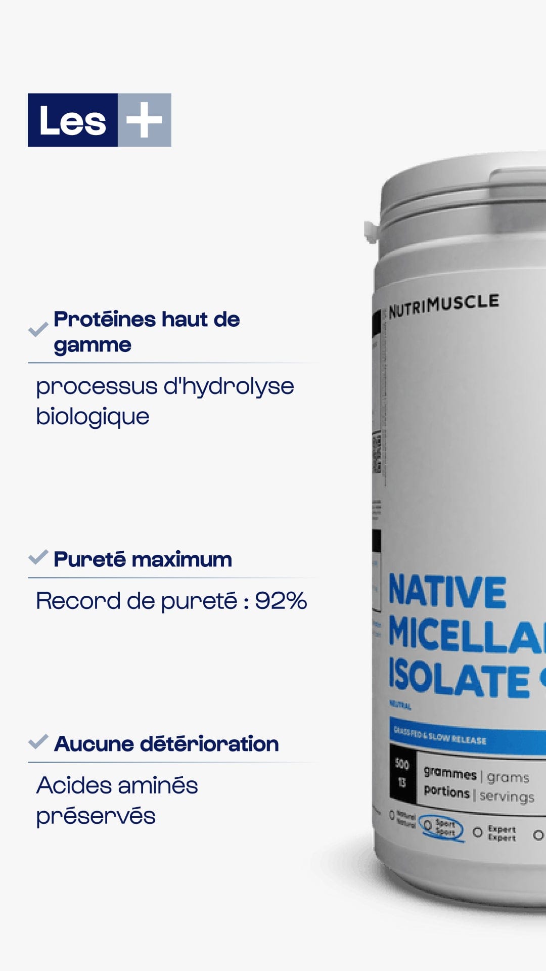 Nutrimuscle Protéines Isolat de caséine micellaire 92%