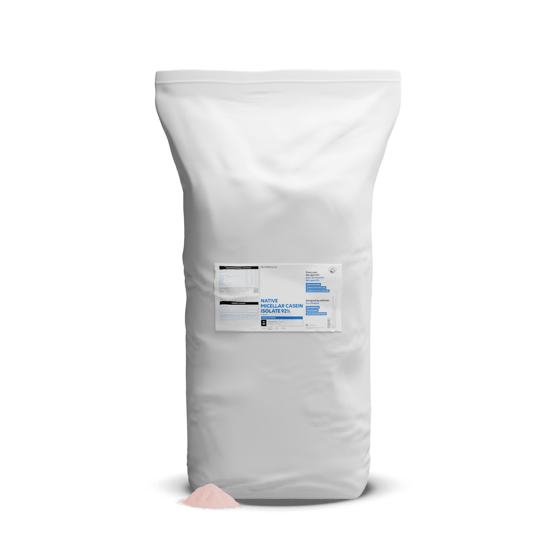 Nutrimuscle Protéines Fraise / 20.00 kg Isolat de caséine micellaire 92%