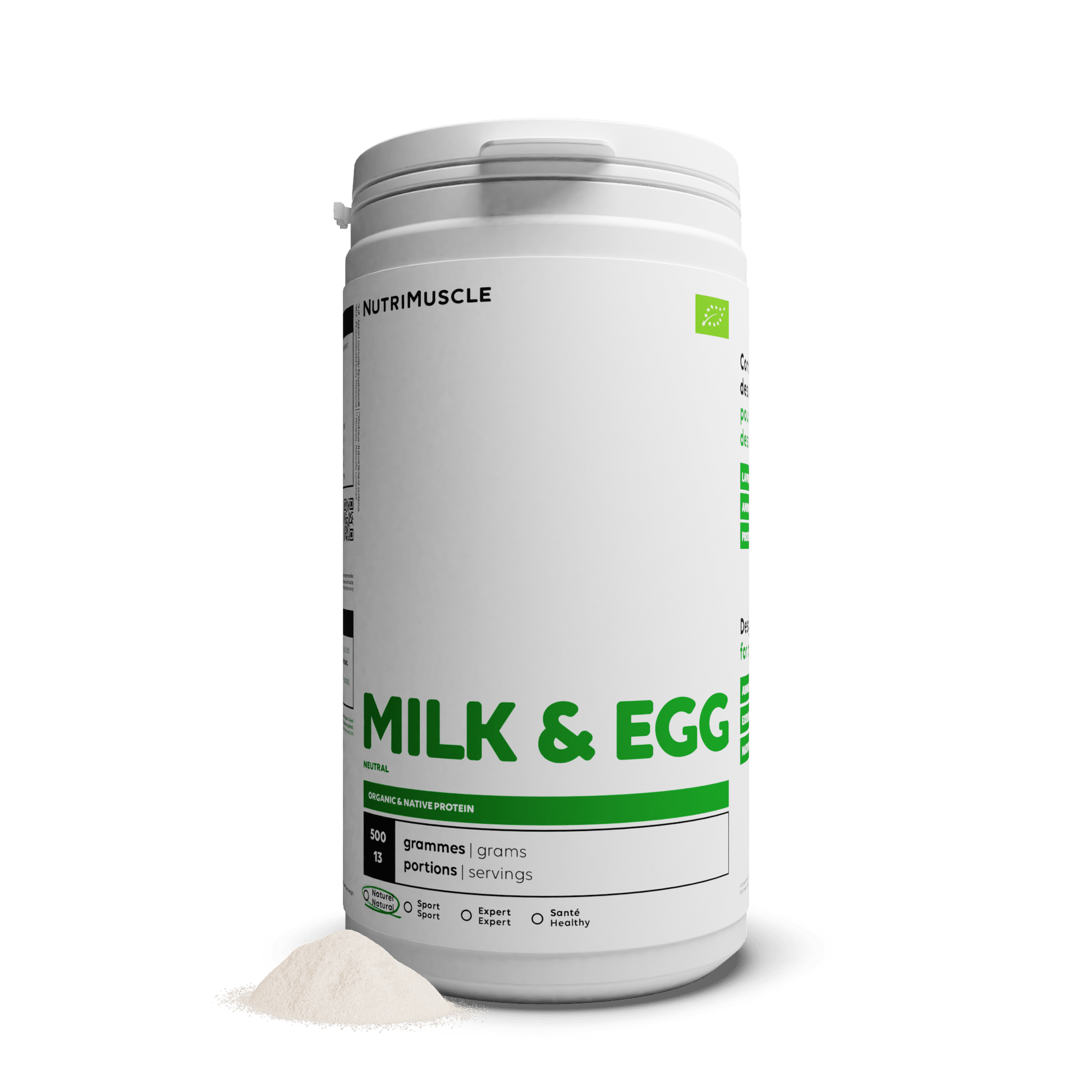 Nutrimuscle Protéines 500 g Milk & Egg Biologique