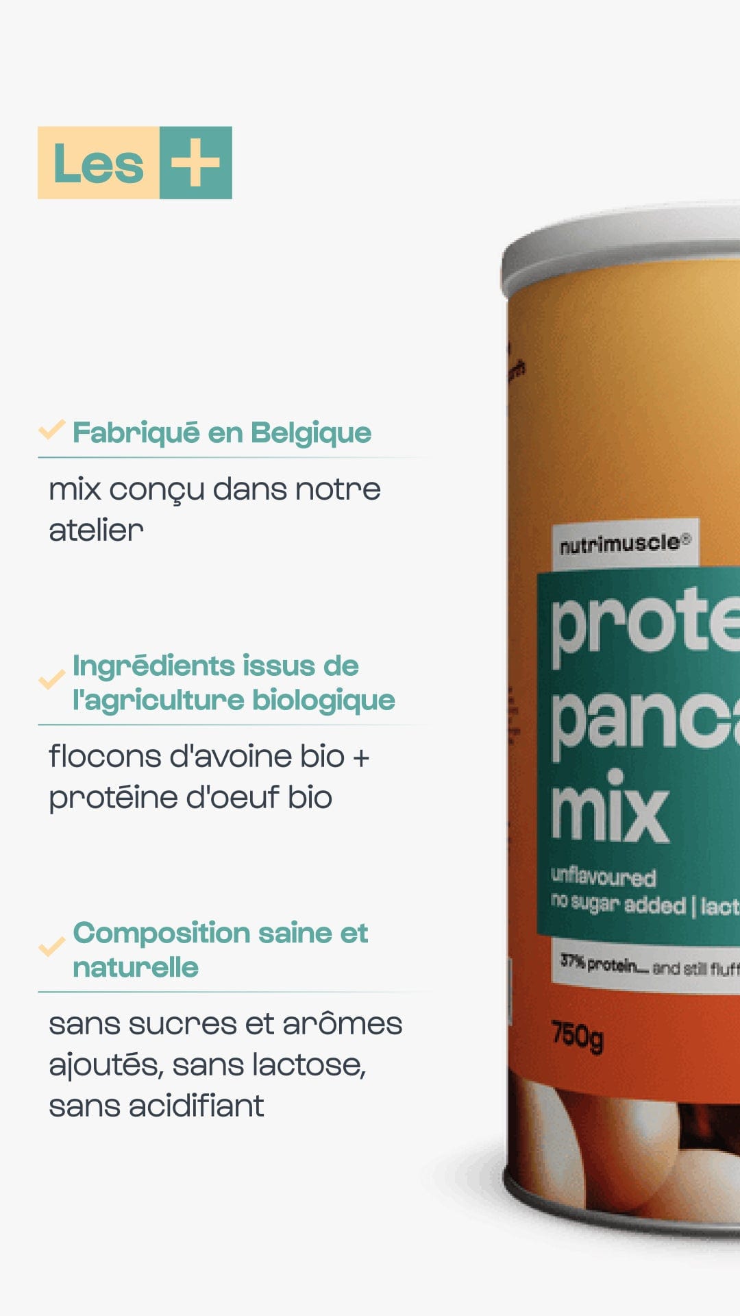 Nutrimuscle Protéines Mix pour pancakes protéinés bio