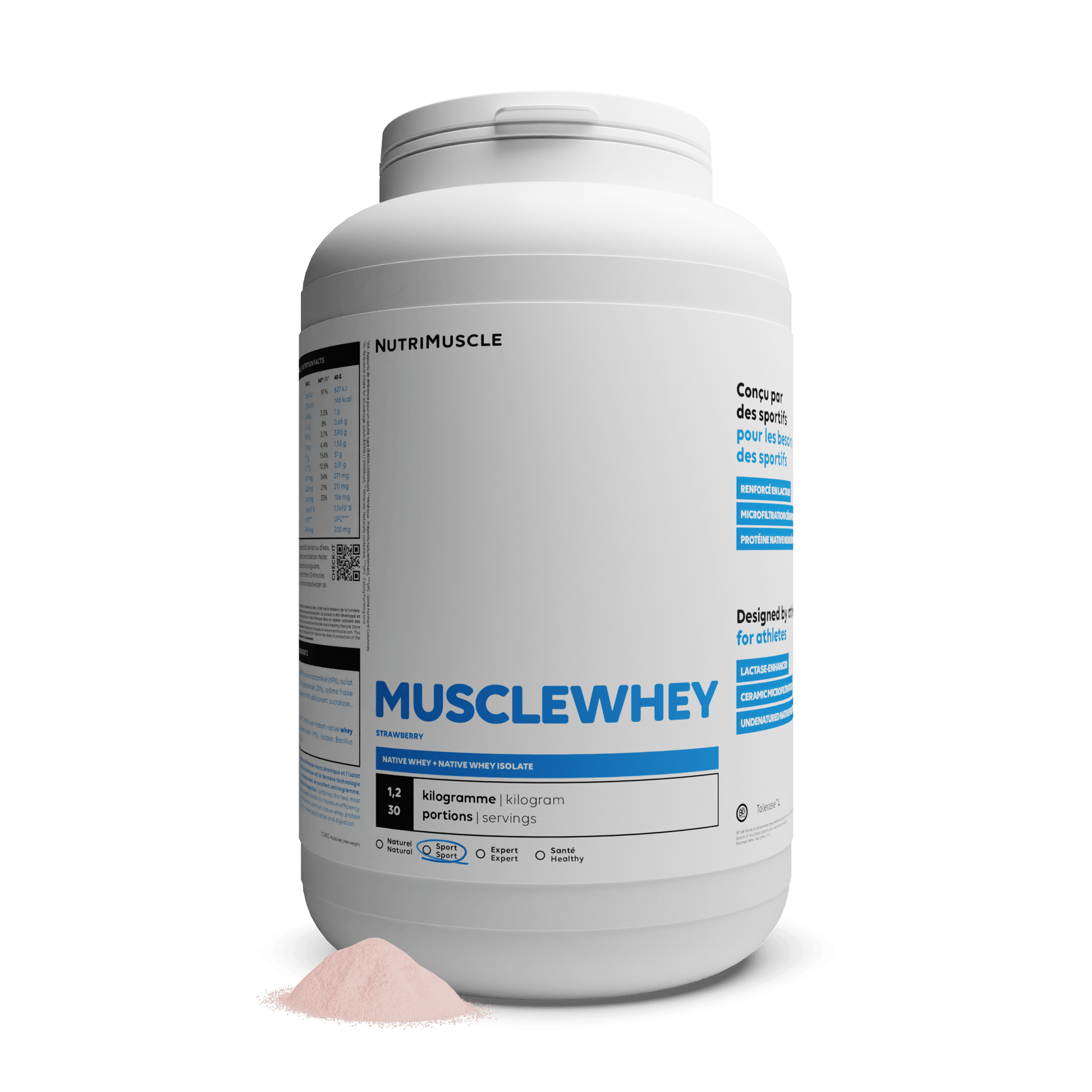 Nutrimuscle Protéines Fraise / 1.20 kg Musclewhey - Mix Protein
