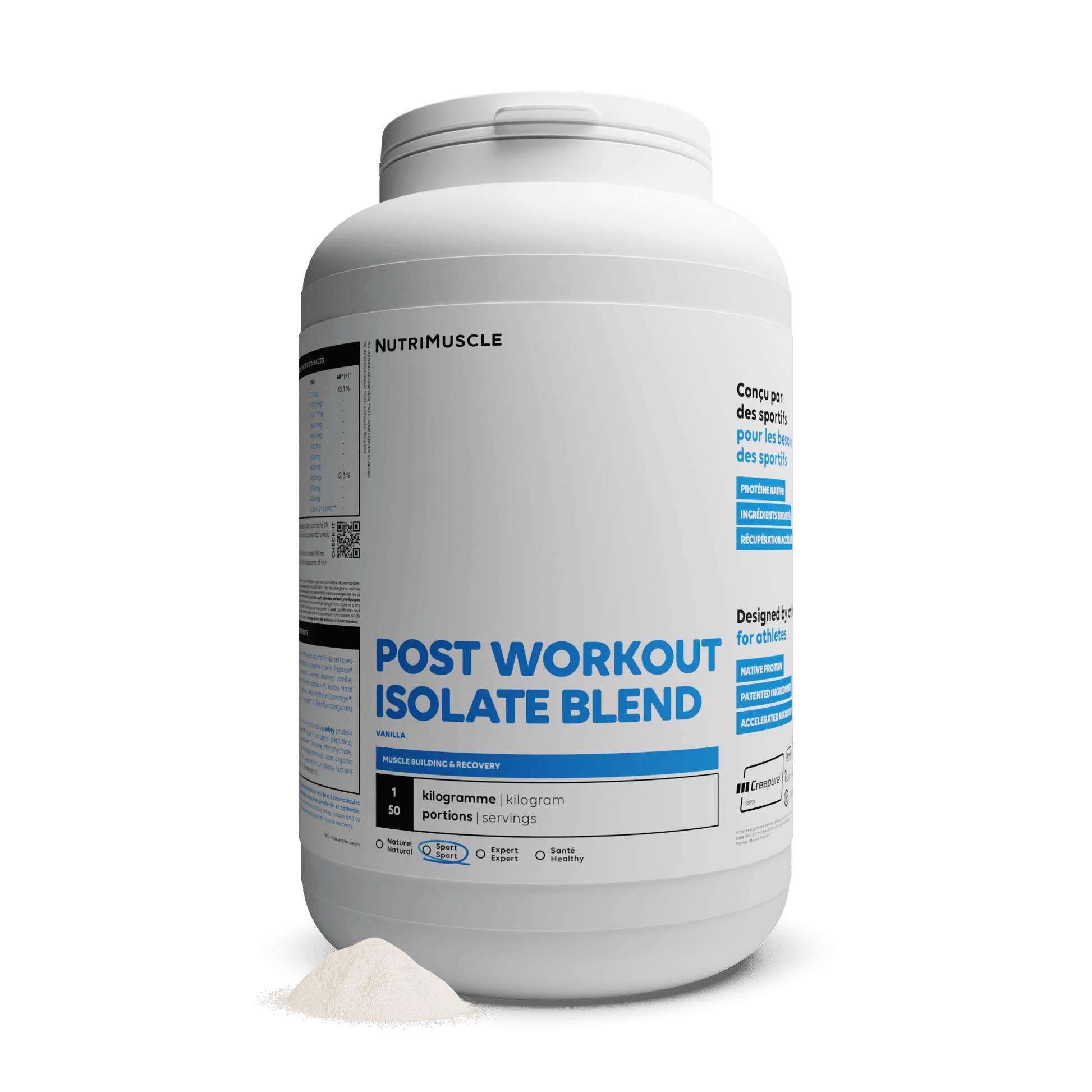 Nutrimuscle Protéines Vanille / 1.00 kg Post Workout Isolate Blend