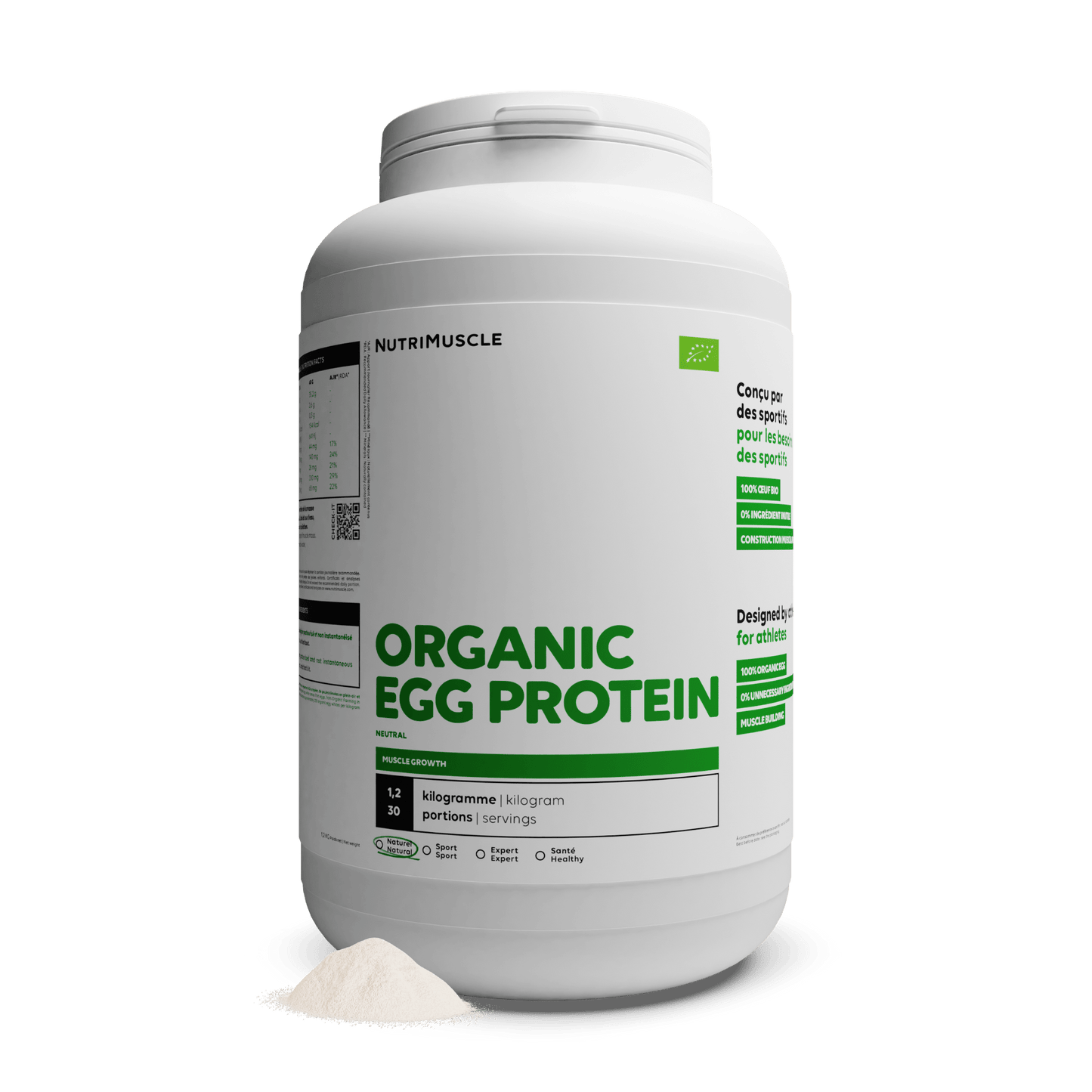 Nutrimuscle Protéines 1.20 kg Protéine d'oeuf en poudre biologique