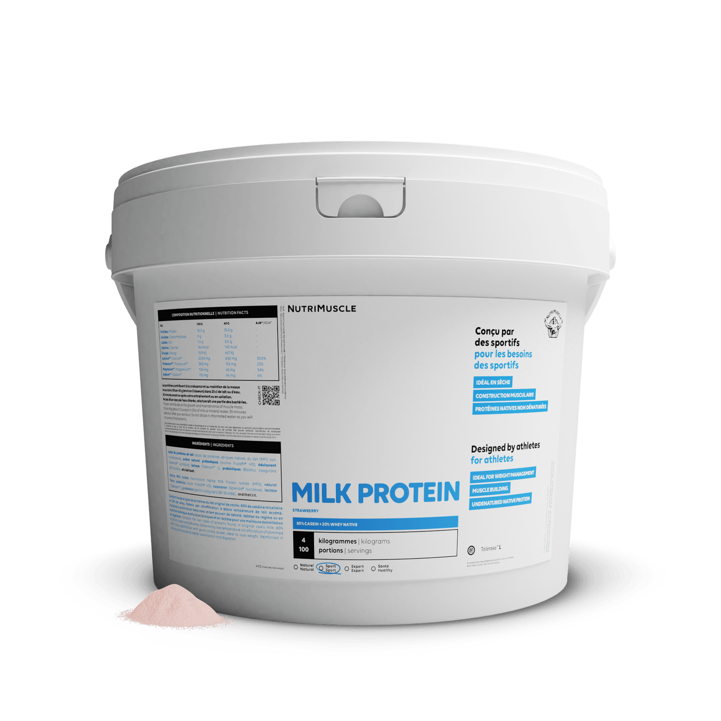 Nutrimuscle Protéines Fraise / 4.00 kg Protéines Totales