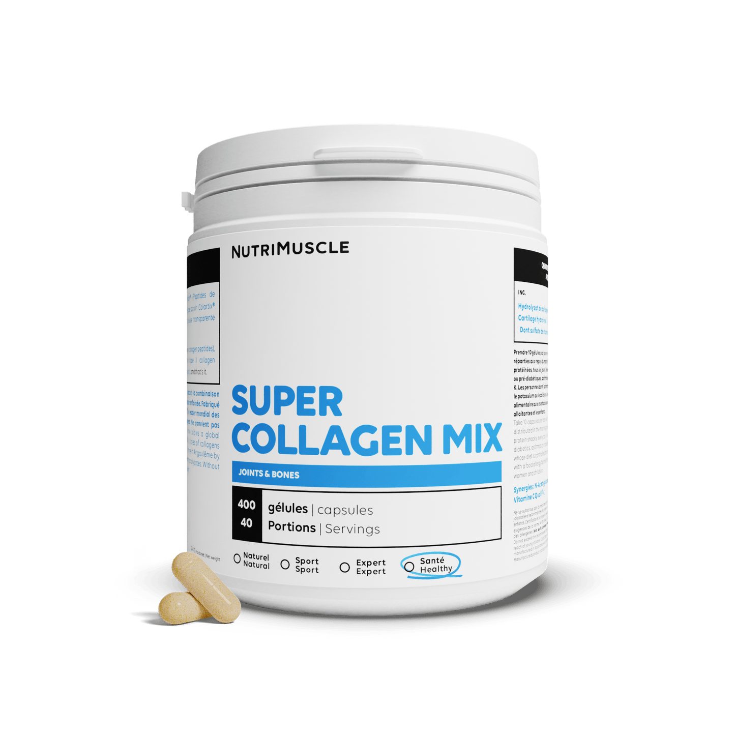 Nutrimuscle Protéines 400 gélules Super Collagen Mix en gélules