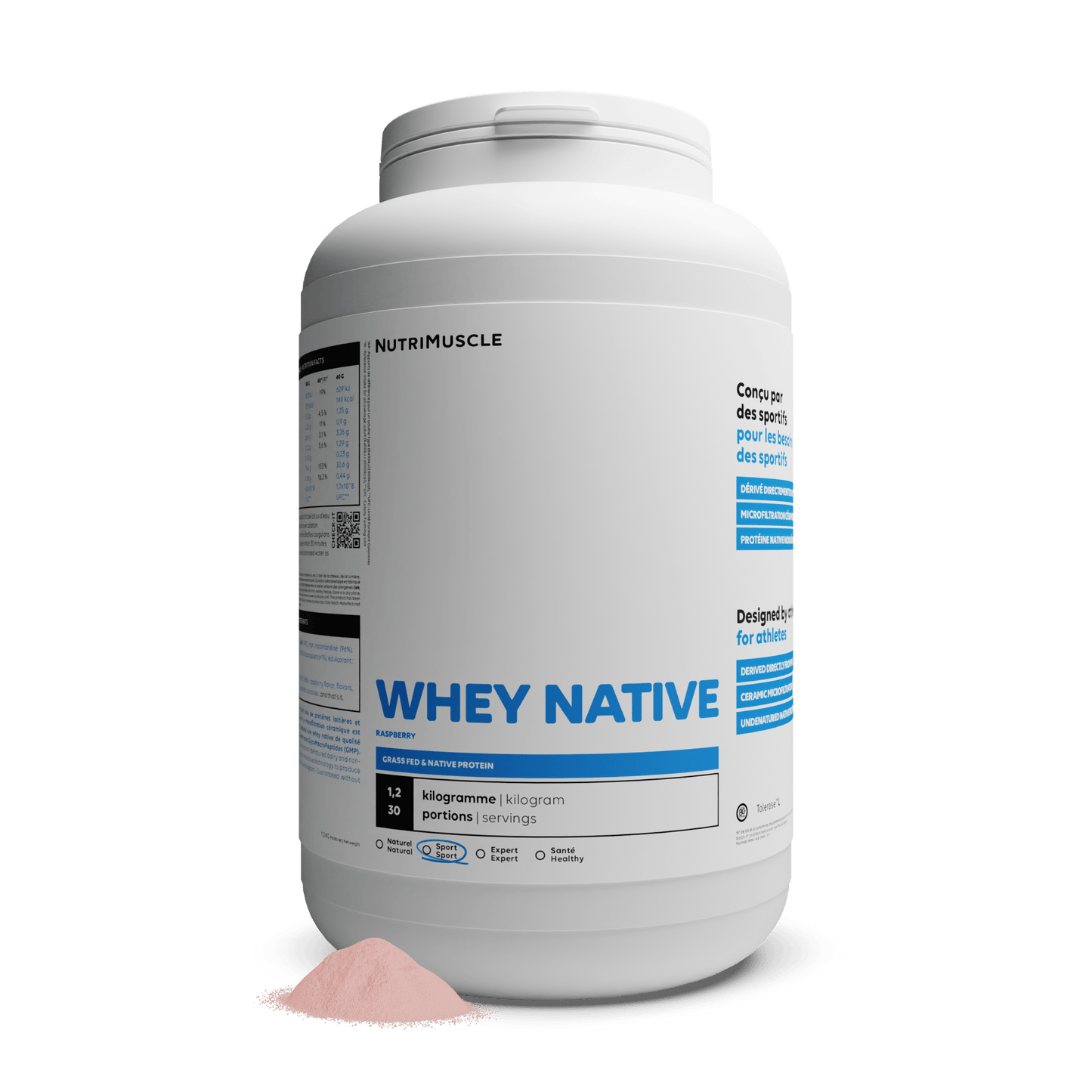 Nutrimuscle Protéines Framboise / 1.20 kg Whey Native