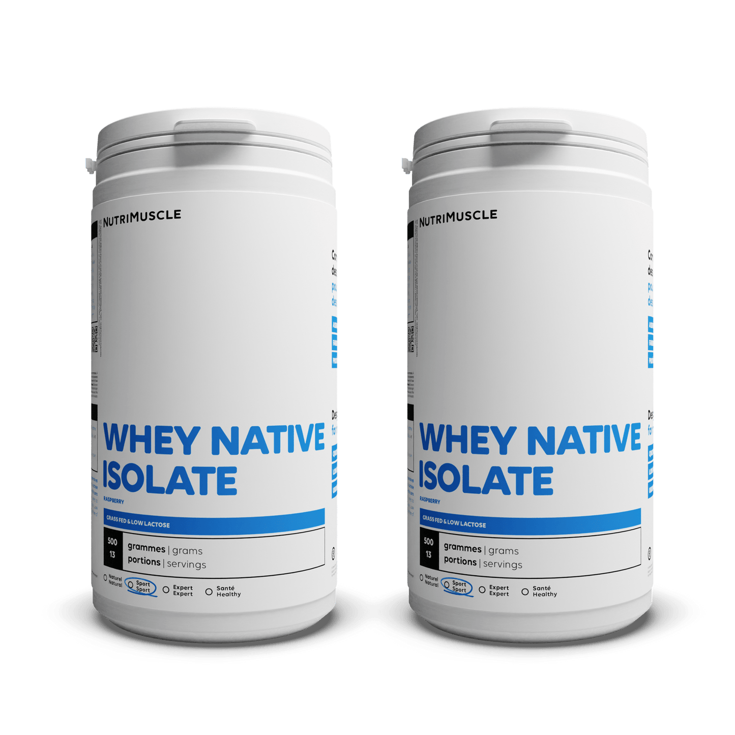 Nutrimuscle Protéines Framboise / 1.00 kg Whey Native Isolate (Low lactose)