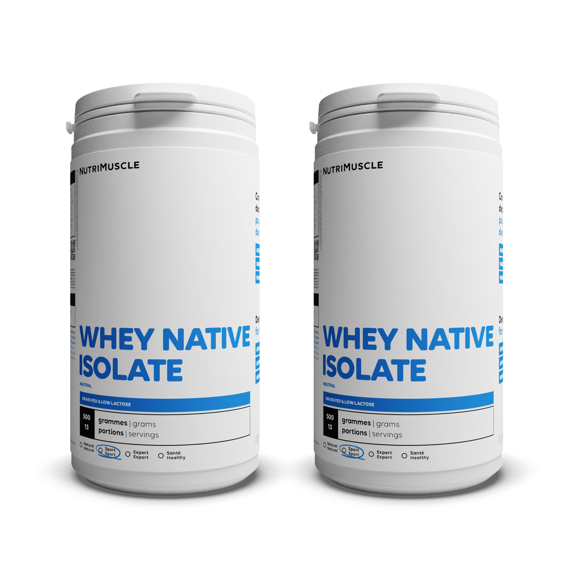 Nutrimuscle Protéines Nature / 1.00 kg Whey Native Isolate (Low lactose)