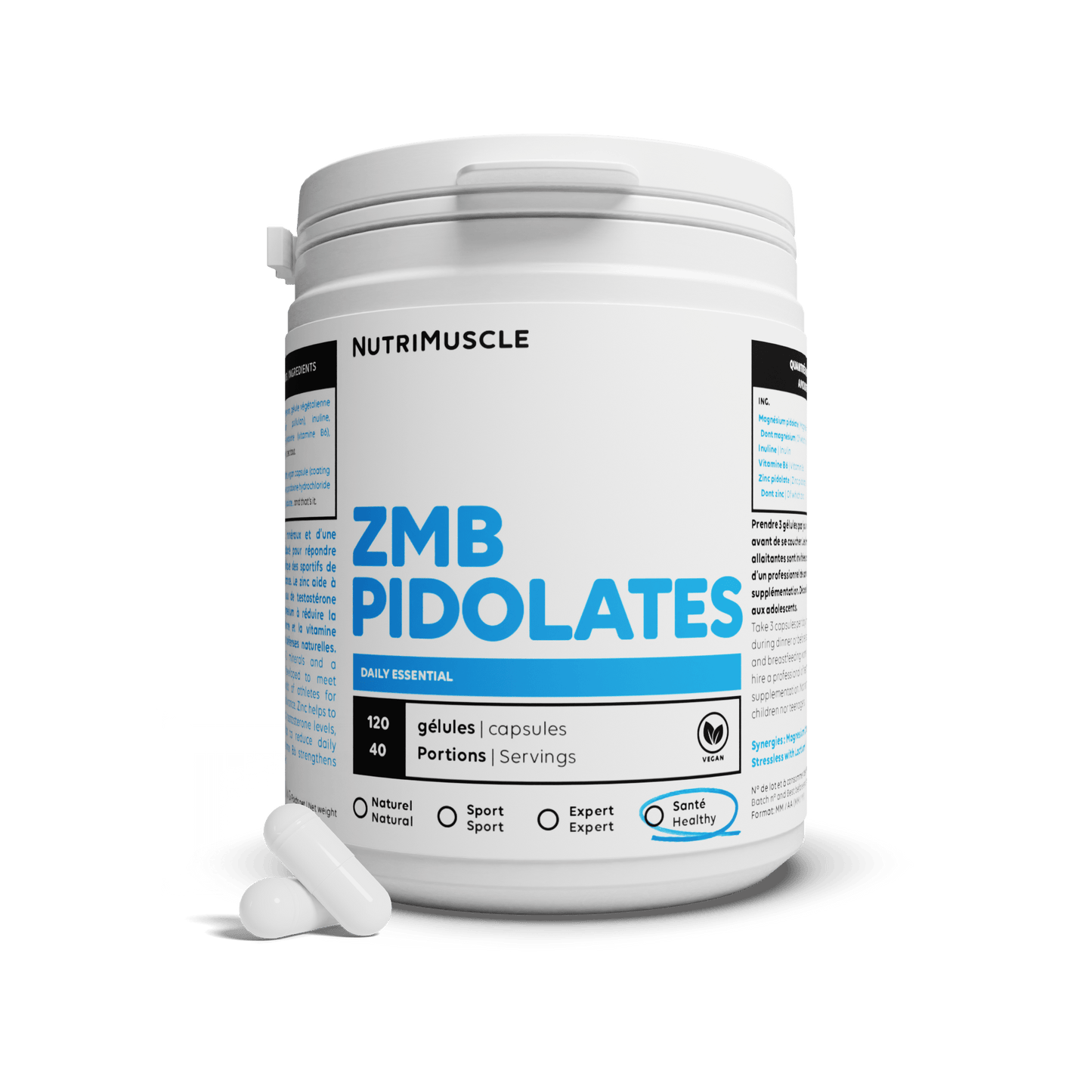 Nutrimuscle 120 gélules ZMB Pidolates