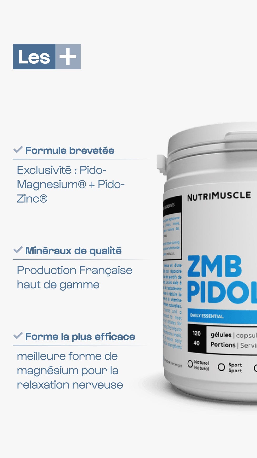 Nutrimuscle Vitamines et Minéraux ZMB Pidolates