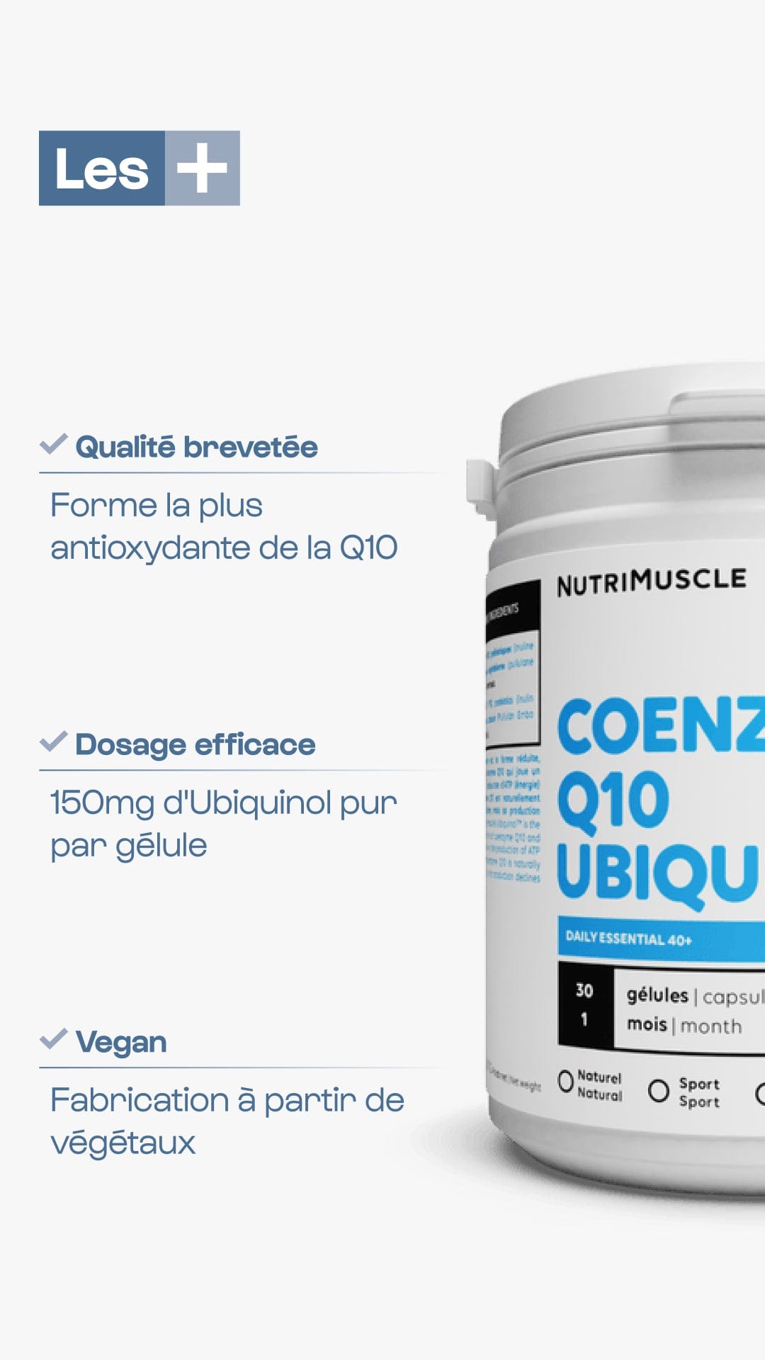 Nutrimuscle Vitamines Ubiquinol Q10 en gélules